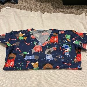 New with tags, butter soft dog Christmas scrub top